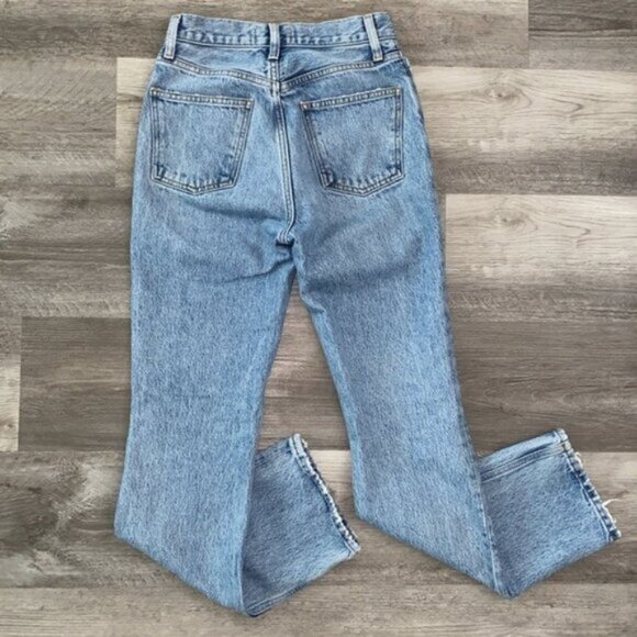 AGOLDE Straight Leg Organic Cotton Jeans 23 Blue Vintage Wash High Rise Denim - Picture 2 of 11